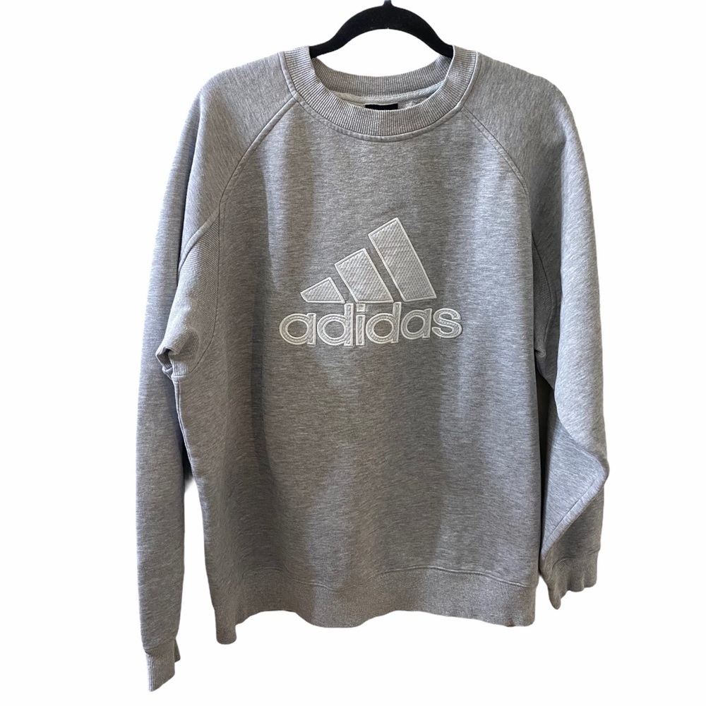 Adidas Gray Logo Sweatshirt Sz L